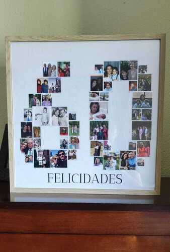 Foto del cliente PILAR para la valoración Impresión Fotocollage Póster enmarcado (madera, natural) 40x40cm
